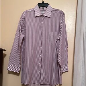 Men's Red and White Striped Shirt